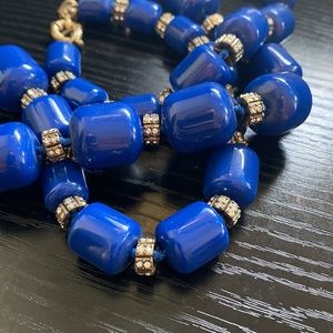 Crystal Thermoset Lapis Color J Crew Necklace